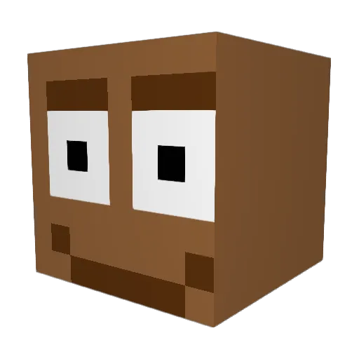 Bocok Minecraft avatar head, 3D render