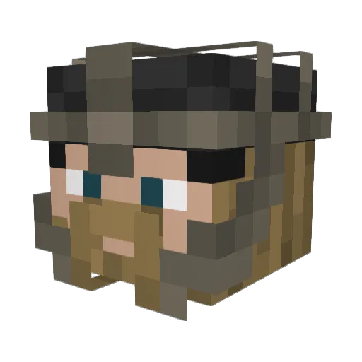Bodo_Bach Minecraft avatar head, 3D render