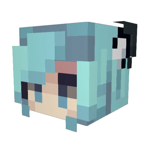 Bodoni Minecraft avatar head, 3D render