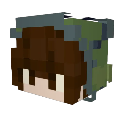 Bodovuse Minecraft avatar head, 3D render
