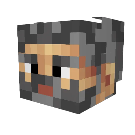 BoeJanksy Minecraft avatar head, 3D render