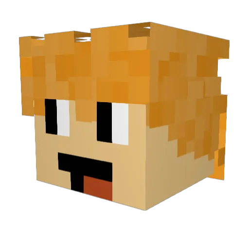 Boegetre Minecraft avatar head, 3D render