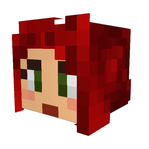 BoehseMama Minecraft avatar head, 3D render