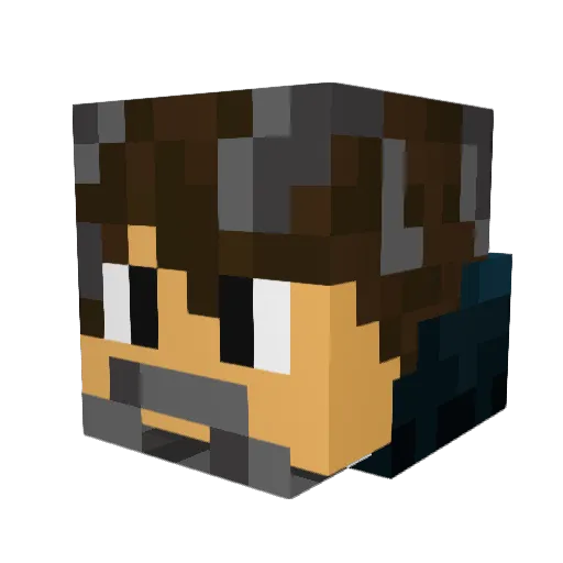 Boemetje Minecraft avatar head, 3D render