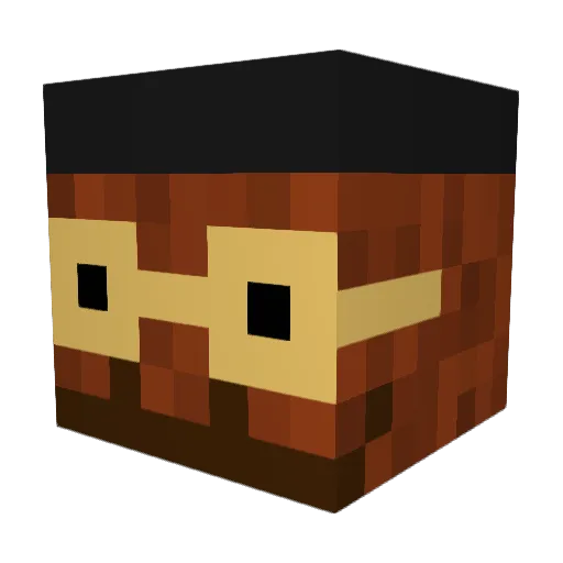 BoesToes Minecraft avatar head, 3D render