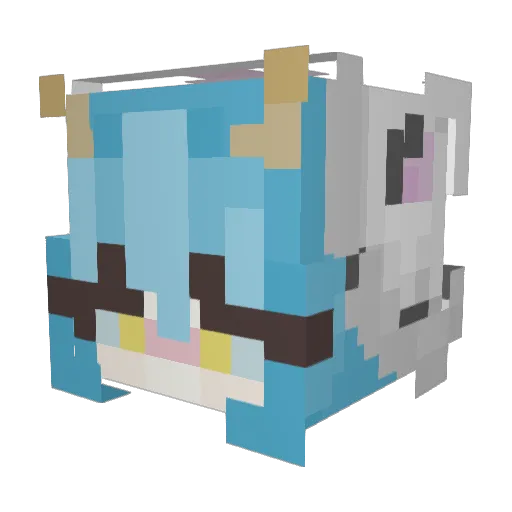 Boggzly Minecraft avatar head, 3D render