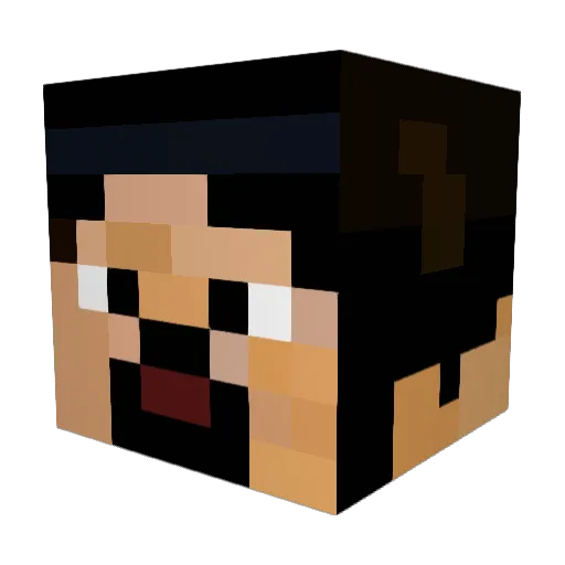 Bogher Minecraft avatar head, 3D render