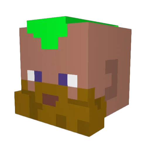Bohab Minecraft avatar head, 3D render