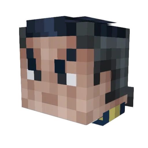 Boiloings Minecraft avatar head, 3D render