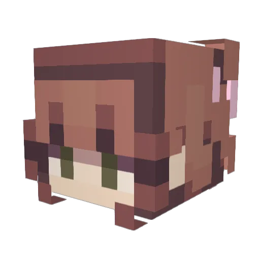 Boink Minecraft avatar head, 3D render