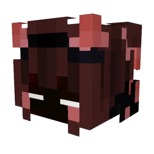 Bokinette Minecraft avatar head, 3D render