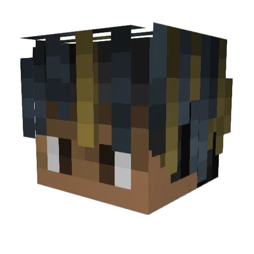 Bokinha Minecraft avatar head, 3D render