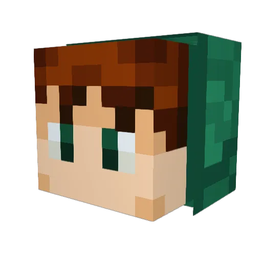 BokkChoYx Minecraft avatar head, 3D render