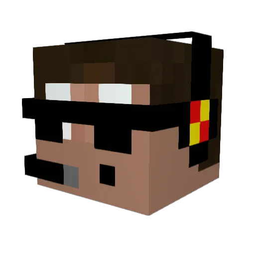 Bolb Minecraft avatar head, 3D render