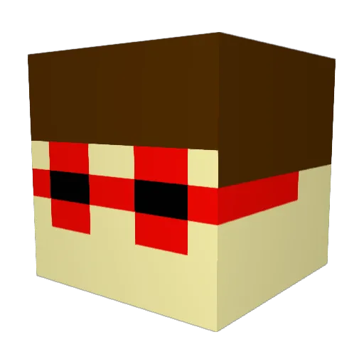 Bolegu Minecraft avatar head, 3D render