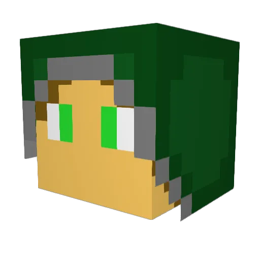 Bolekus Minecraft avatar head, 3D render