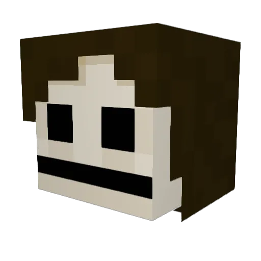 Boletus_ Minecraft avatar head, 3D render
