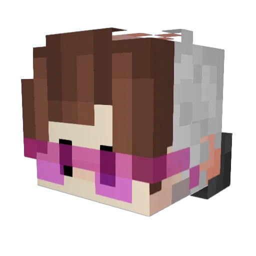 Bolha_Margarida Minecraft avatar head, 3D render