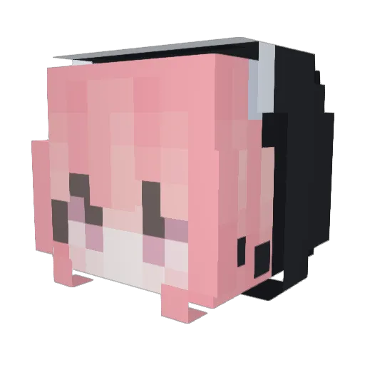 Bollc Minecraft avatar head, 3D render