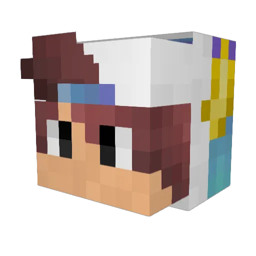 Bolliebieb Minecraft avatar head, 3D render