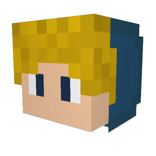 Bollistic Minecraft avatar head, 3D render