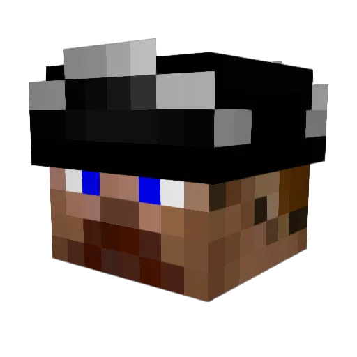 Bollybill Minecraft avatar head, 3D render