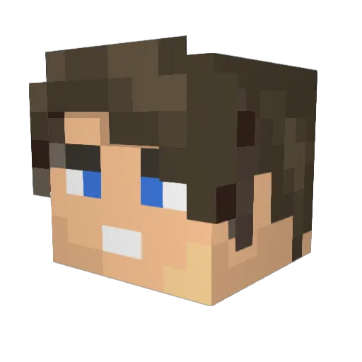 Bolsonaro Minecraft avatar head, 3D render