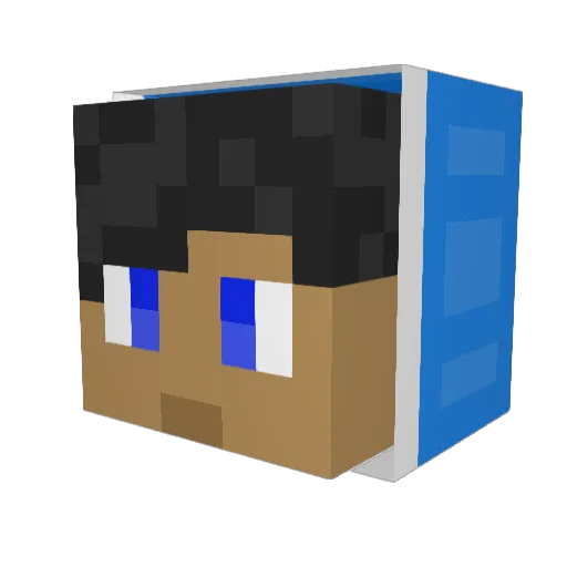 BoltBlue Minecraft avatar head, 3D render