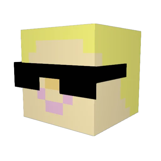 Bolvai Minecraft avatar head, 3D render