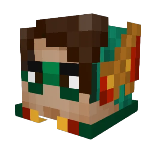 BomBittyBoo Minecraft avatar head, 3D render
