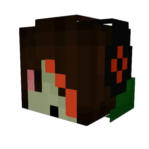 Bombafire Minecraft avatar head, 3D render