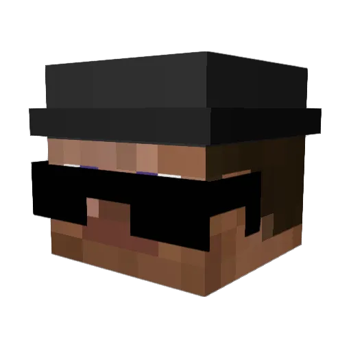 Bombardas Minecraft avatar head, 3D render