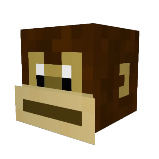 Bombaron Minecraft avatar head, 3D render