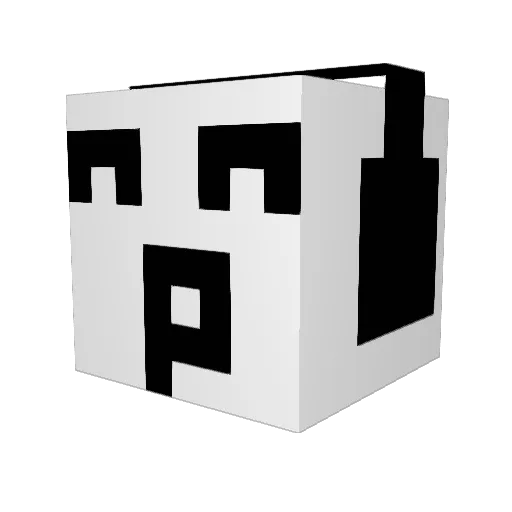Bombass Minecraft avatar head, 3D render