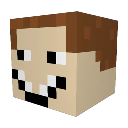 Bombata Minecraft avatar head, 3D render