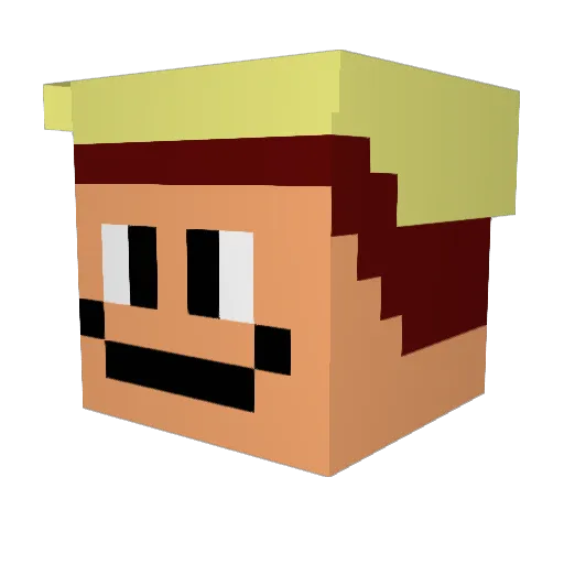 Bombe8 Minecraft avatar head, 3D render