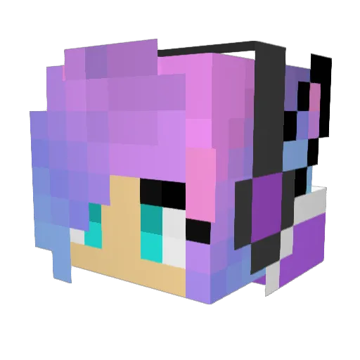 Bombelltwin Minecraft avatar head, 3D render