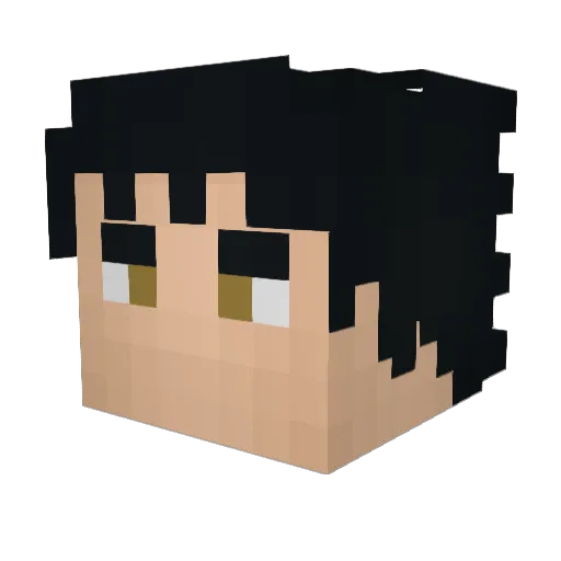 Bombillero Minecraft avatar head, 3D render