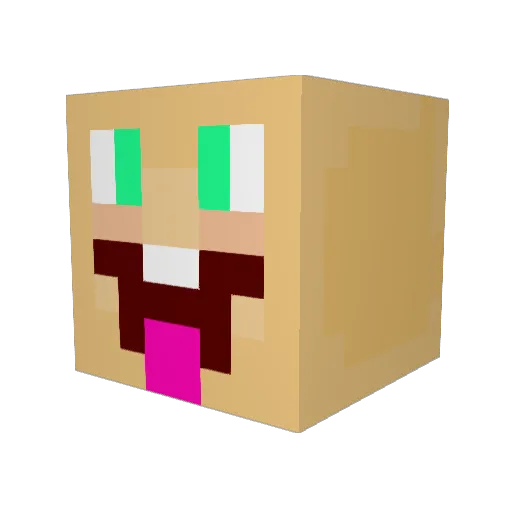 Bombinick Minecraft avatar head, 3D render