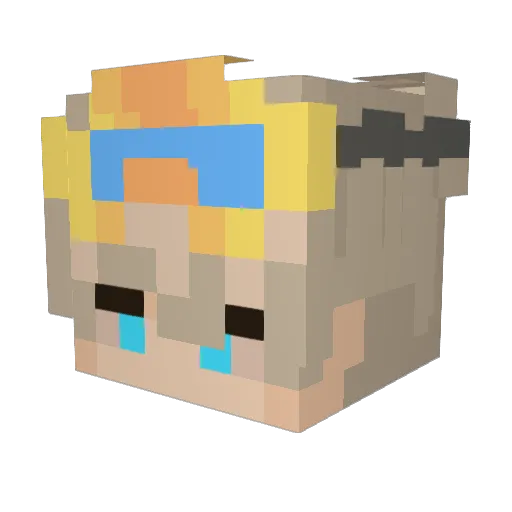Bombiq Minecraft avatar head, 3D render