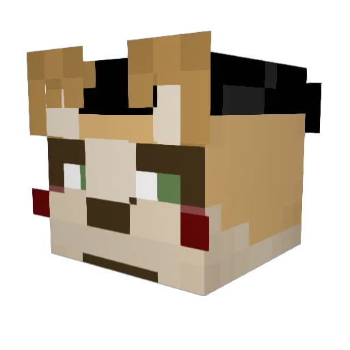 Bomboact Minecraft avatar head, 3D render