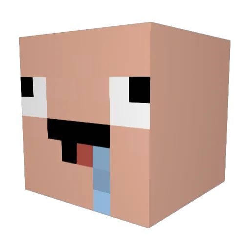 Bombochicken Minecraft avatar head, 3D render