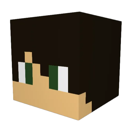 Bombomat Minecraft avatar head, 3D render