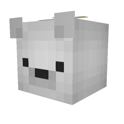 BonanaBear Minecraft avatar head, 3D render