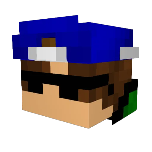 Bonas4K Minecraft avatar head, 3D render