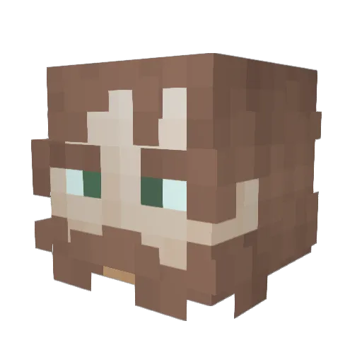 BoneChive Minecraft avatar head, 3D render
