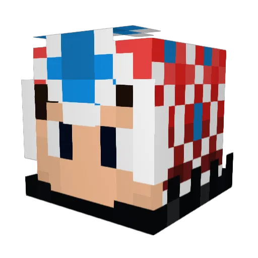 BoneFrenzy Minecraft avatar head, 3D render