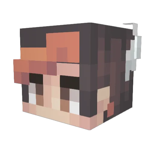 Bonebean Minecraft avatar head, 3D render