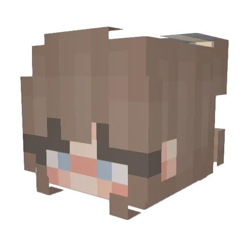 Bonette Minecraft avatar head, 3D render