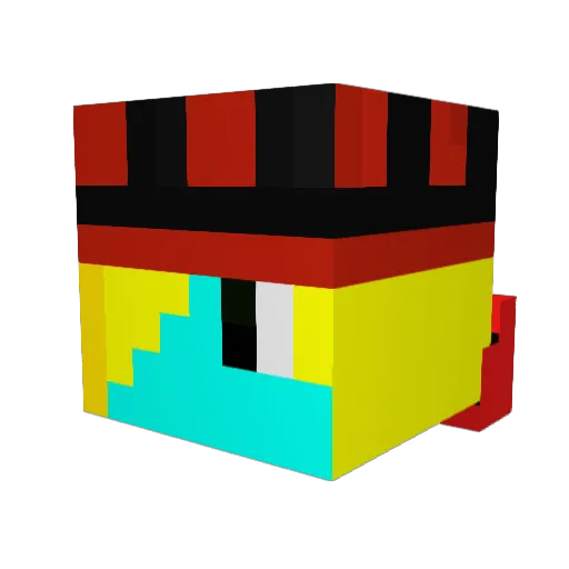 Bonewell Minecraft avatar head, 3D render